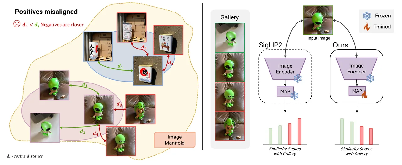 Teaser figure for NearID: Identity Representation Learning via Near-identity Distractors