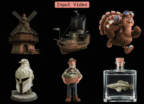 Teaser figure for Helix4D: Complex 4D Mesh Generation